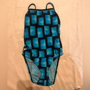 Speedo One Piece - Blue and Black Checkered